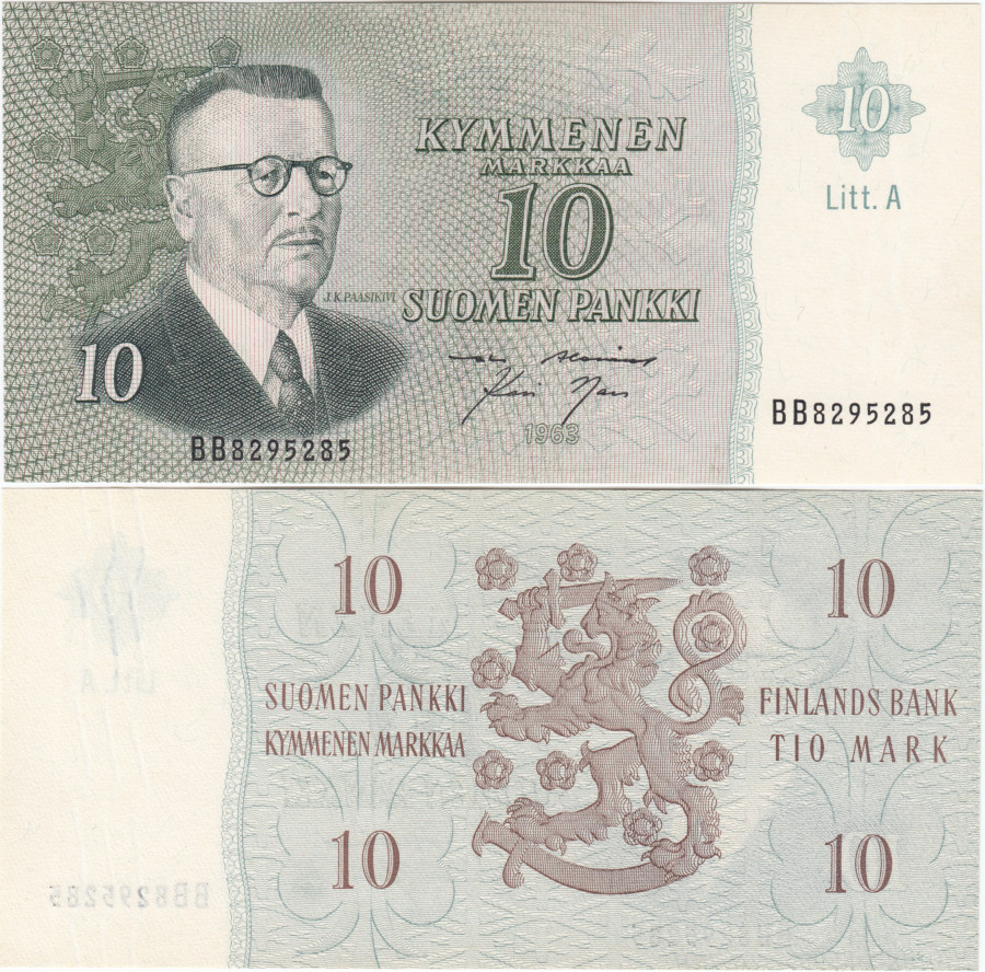 10 Markkaa 1963 Litt.A BB8295285
